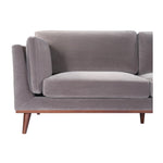 Twenty10 Designs Mickey 3 Seater Sofa Velvet Upholstered - Grey Colour