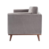 Twenty10 Designs Mickey 3 Seater Sofa Velvet Upholstered - Grey Colour