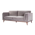 Twenty10 Designs Mickey 3 Seater Sofa Velvet Upholstered - Grey Colour