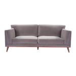 Twenty10 Designs Mickey 3 Seater Sofa Velvet Upholstered - Grey Colour