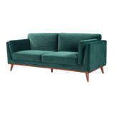 Twenty10 Designs Mickey 3 Seats Sofa Velvet Upholstered - Green Colour