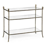 William Yeoward GROTTO THREE TIER CONSOLE - ENGLISH ANTIQUE BRASS - Home Glamorous Furnitures 