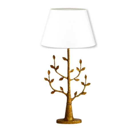 William Yeoward Milla Table Lamp with Linen Shade - Gilded Bronze